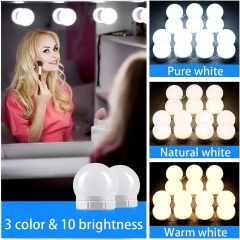 Luz de Maquillaje LED DOSYU con 14 Bombillas y 3 Modos de Color, Brillo Ajustable, Tocador