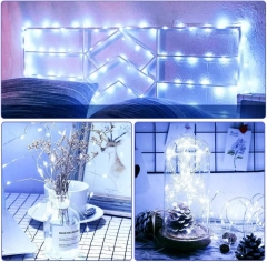 Luz de Tira Decorativa DOSYU LED, 2 x 10m 100LED Iluminación Impermeable, 8 Modos con Control Remoto, Navidad, Decoración Interior y Exterior