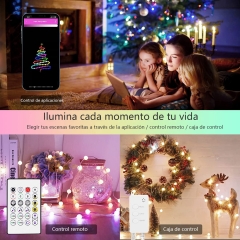 Serie de Navidad DOSYU, Luz Decorativa Navideña 10m con Control USB / Luz de Bola IR Remota Luz LED RGBIC 66, Control Bluetooth