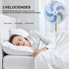 Ventilador de base dosyu de 3 velocidades y 17 pulgadas de altura ajustable en silencio